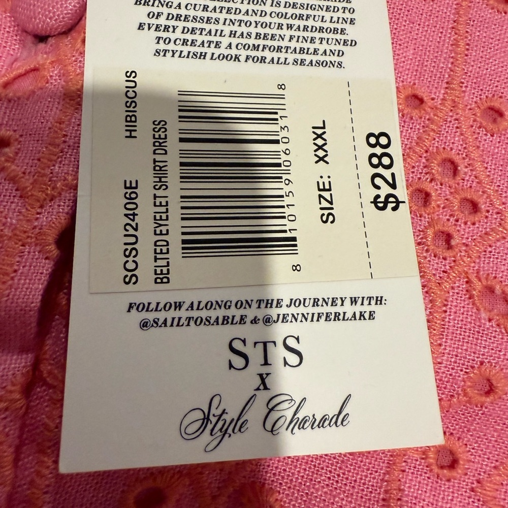 Pink Eyelet Button-Up Dress - Picture 6 of 11